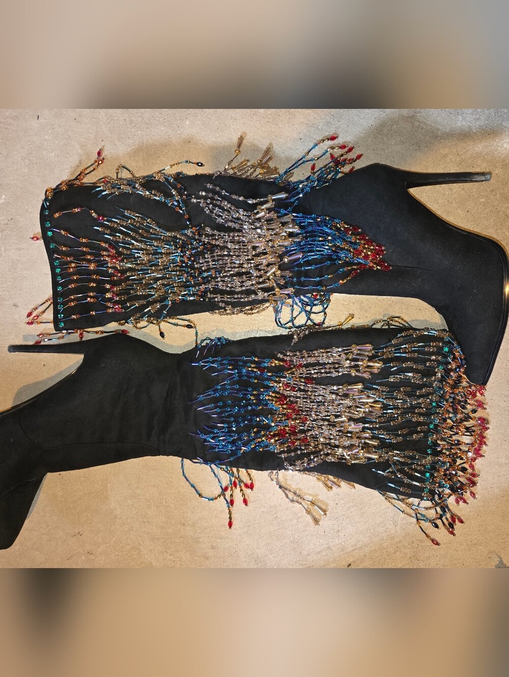 Azalea Wang Embellished Fringe Crystal Boots – Size 10
